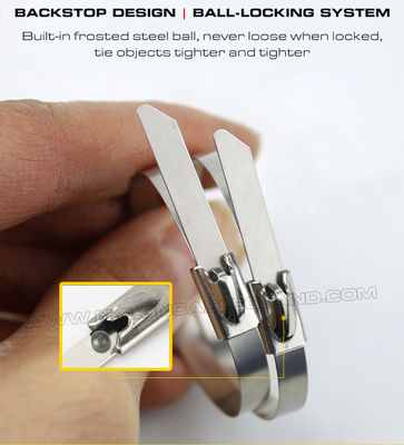 316, 304 Stainless Steel Cable Tie Wrap, 490 lbs Metal Zip Tie Strap Versatile Ball-Lock Cable Zip Tie 100~1000mm x 7.9mm for Vehicles