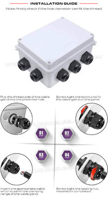 Non-Metallic Plastic Gray Cable Gland PG11, Adjustable 5-10mm Gland Connector IP68 Watertight Cable Screw Gland