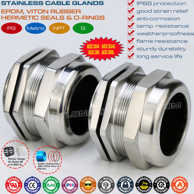 Dławik kablowy PG36 ze stali nierdzewnej 304, 316, 316L, wodoszczelne złącze dławika kablowego IP68 dla zakresu 25-33mm