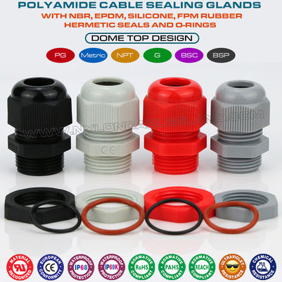 Poliamidowy dławik kablowy PG13.5 z gwintem PG 20.4mm, dławnica kablowa izolowana IP68 dla zakresu kabli 6-12mm