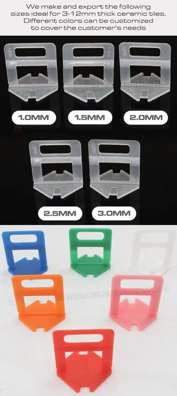 Plastikowy system poziomowania płytek / biały dystans do płytek 1,5 mm (1/16") ze szczypcami i klinem, 500 szt./worek, do płytek o grubości 3-12 mm
