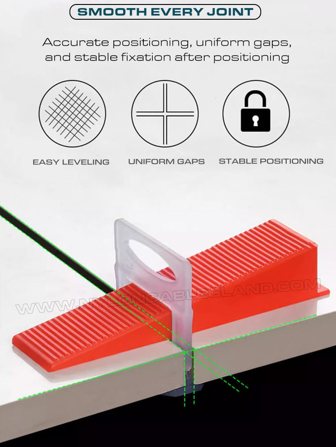 Plastikowy klips do poziomowania płytek 1,5 mm (1/16") ze szczypcami i klinem, 500 szt./worek, do płytek o grubości 3-12 mm