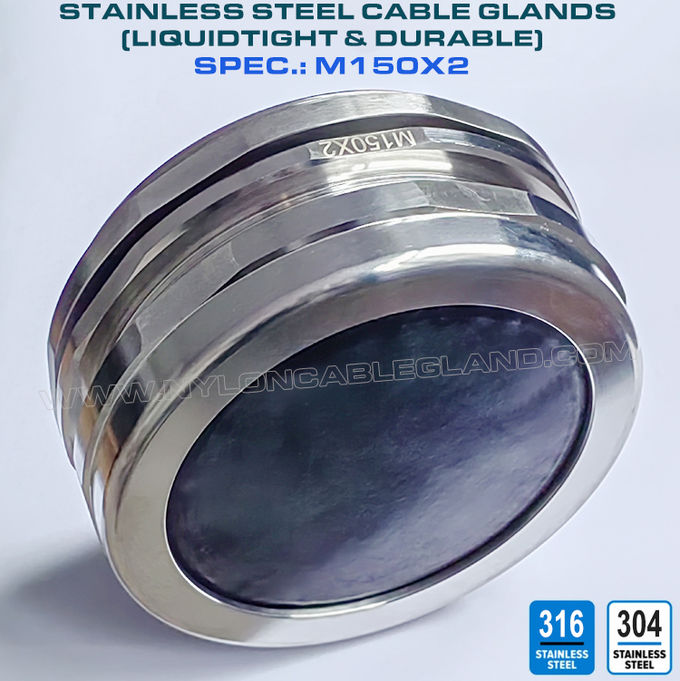 Dławik kablowy M150x2 stali nierdzewnej 304/316, wodoszczelny łącznik uszczelniający dławik kablowy do kabli o średnicy 110–125 mm